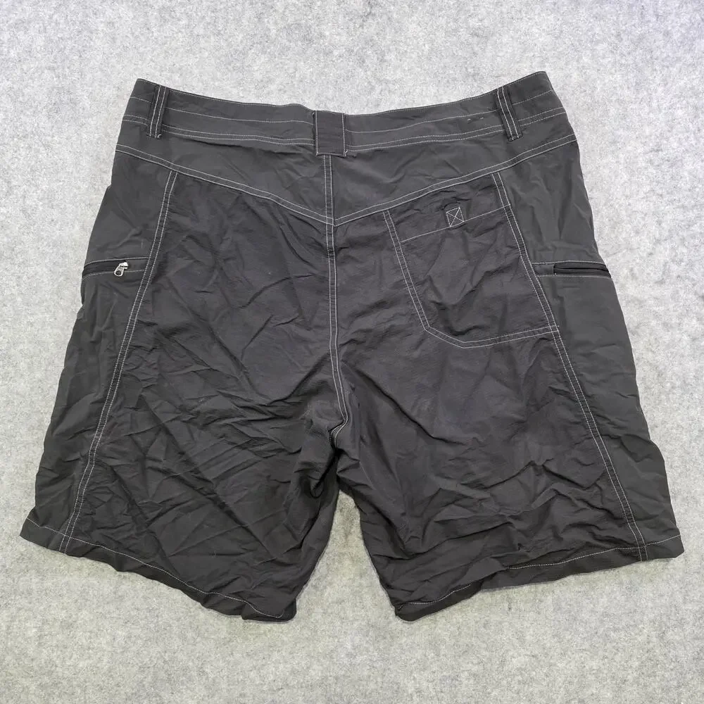 Kuhl Utility Mutiny River Shorts‎ Mens 38 Black Nylon Stretch Hiking Zip Pockets